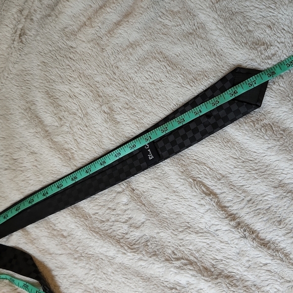 Blue Guru Black Checkered Skinny Tie - Picture 6 of 8
